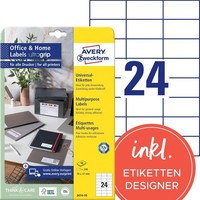 Avery Zweckform Universal-Etiketten Office&Home 70 X 37 Mm Weiß 240 Etiketten