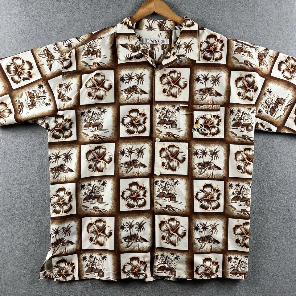 Enyce Hawaiian Shirt Mens 3XL Palms AOP Vintage 90s Y2K Beach Hip Hop Rap Tee - Image 3 of 4