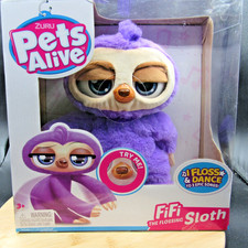 NIB Pets Alive Fifi The Flossing Sloth Dance 3 Songs Purple Zuru 2020 WORKS