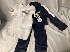 PUMA Kids 3-piece Tech Fleece Set, Blue White Gray XXS 3-4 NWT