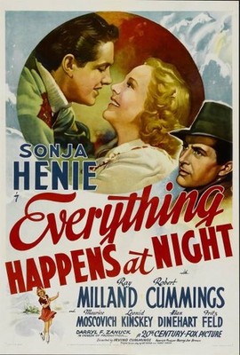Historic Everything Happens At Night 1939 Movie Advertising Postcard