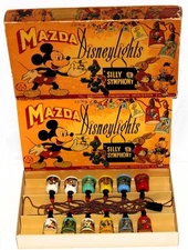 c1942 "MAZDA SILLY SYMPHONY DISNEYLIGHTS" BOXED CHRISTMAS LIGHT SET-MADE ENGLAND