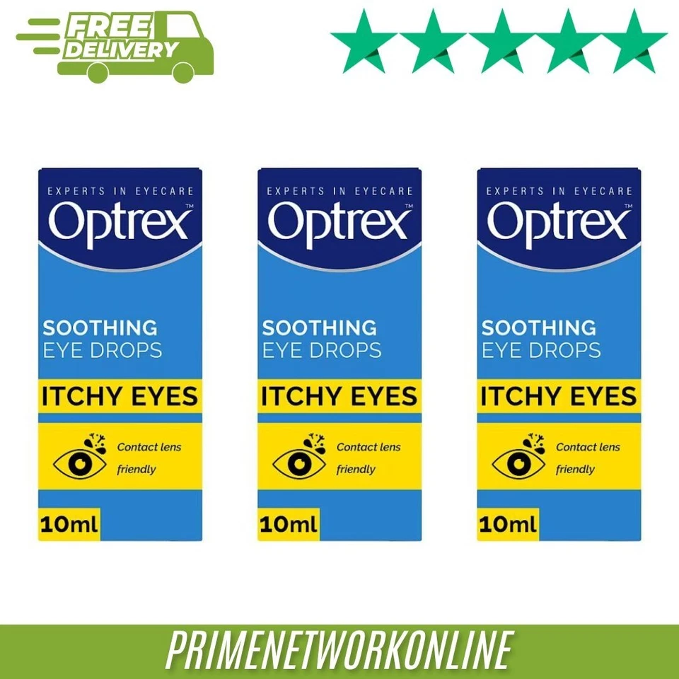 3x Optrex Soothing Drops Itchy Eyes Pollen Allergy Relief 10ml Each ⭐⭐⭐⭐⭐