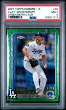 2025 Topps Chrome Logofractor Clayton Kershaw Green /99 - PSA 9 - NONE HIGHER