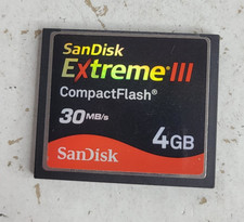 SanDisk Extreme III 4GB CompactFlash CF Memory Card; fast great with cameras