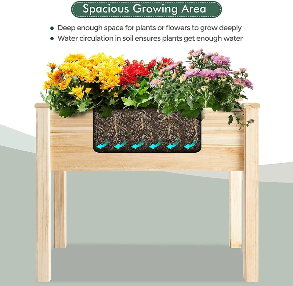 Elevated Wood Gardening Bed with Green House Cover - 36L x24W x 66H - Backyar... - Image 3 of 4