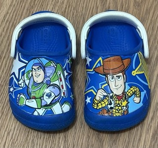 Toy Story Crocs Infant Toddler Size C6 Disney Pixar Woody Buzz Lightyear Used