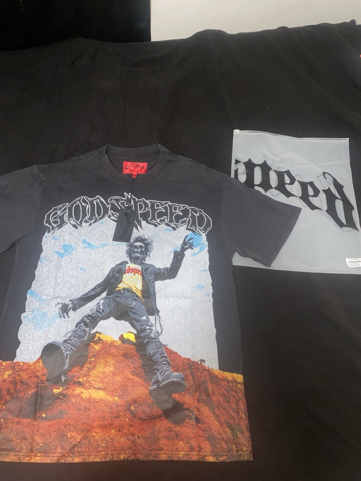 Godspeed Black Graphic Logo Crew Neck Short Sleeve Men's T-Shirt Size M