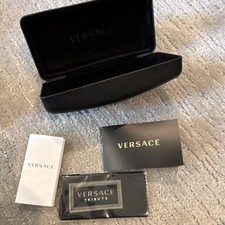 Versace Black Hard Case Unisex Eyeglass Holder for Glasses and Sunglasses