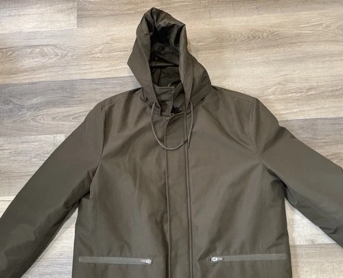 Andrew Marc Men's Mac Style Jacket Sz M Olive Green Removable Hood Gorpcore image 6