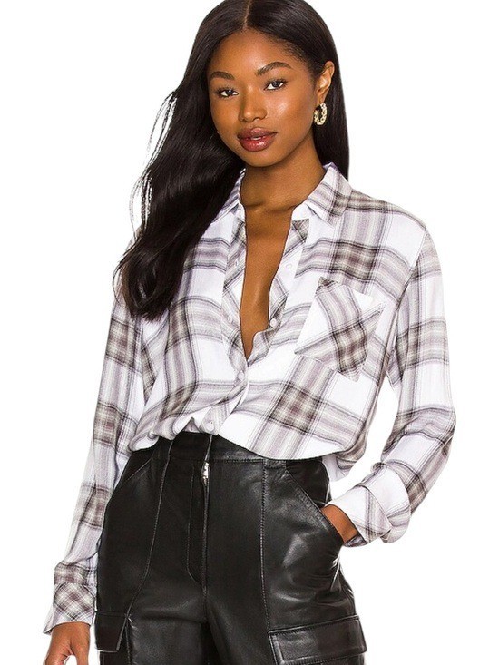 NWT Rails Hunter Shirt in White Ash Mint Size S retail $158