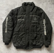 Vintage Mercedes Benz AMG Jacket Moto Sport Racing F1 Team Rare Black Size XL