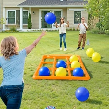 Outdoor Games for Adults and Family, Giant Tic Tac Toe Game with 10 Balls,
