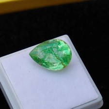 10 Ct Colombian Green Emerald Certified Pear Cut Loose Gemstone AAA Grade Gems