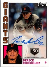 2019 Topps 1984 Baseball 150th Anniversary /150 Dereck Rodriguez #84A-DRO Auto