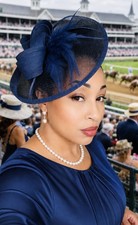 Elegant Navy Blue Saucer Fascinator