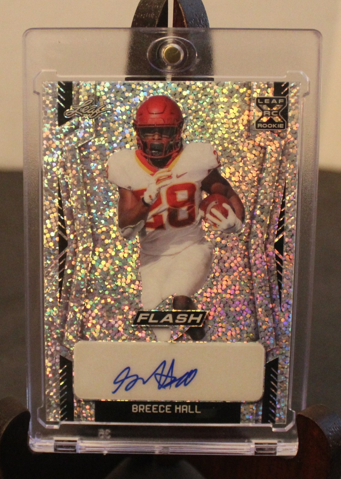 2022 Leaf #BA-BH1 Breece Hall Flash Autograph Rookie Silver Sparkle #18/40 NICE!