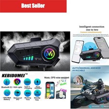 Motorcycle Helmet Bluetooth Headset V5.3 Wireless Handsfree Call IPX6 1000mAh