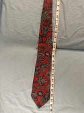 Stafford Men's Tie Paisley Red Blue 58in