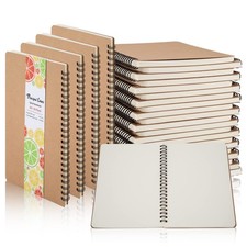 24 Pack A5 Spiral Notebook,Soft Cover,Blank Sketch,Wire-Bound Journal Noteboo...