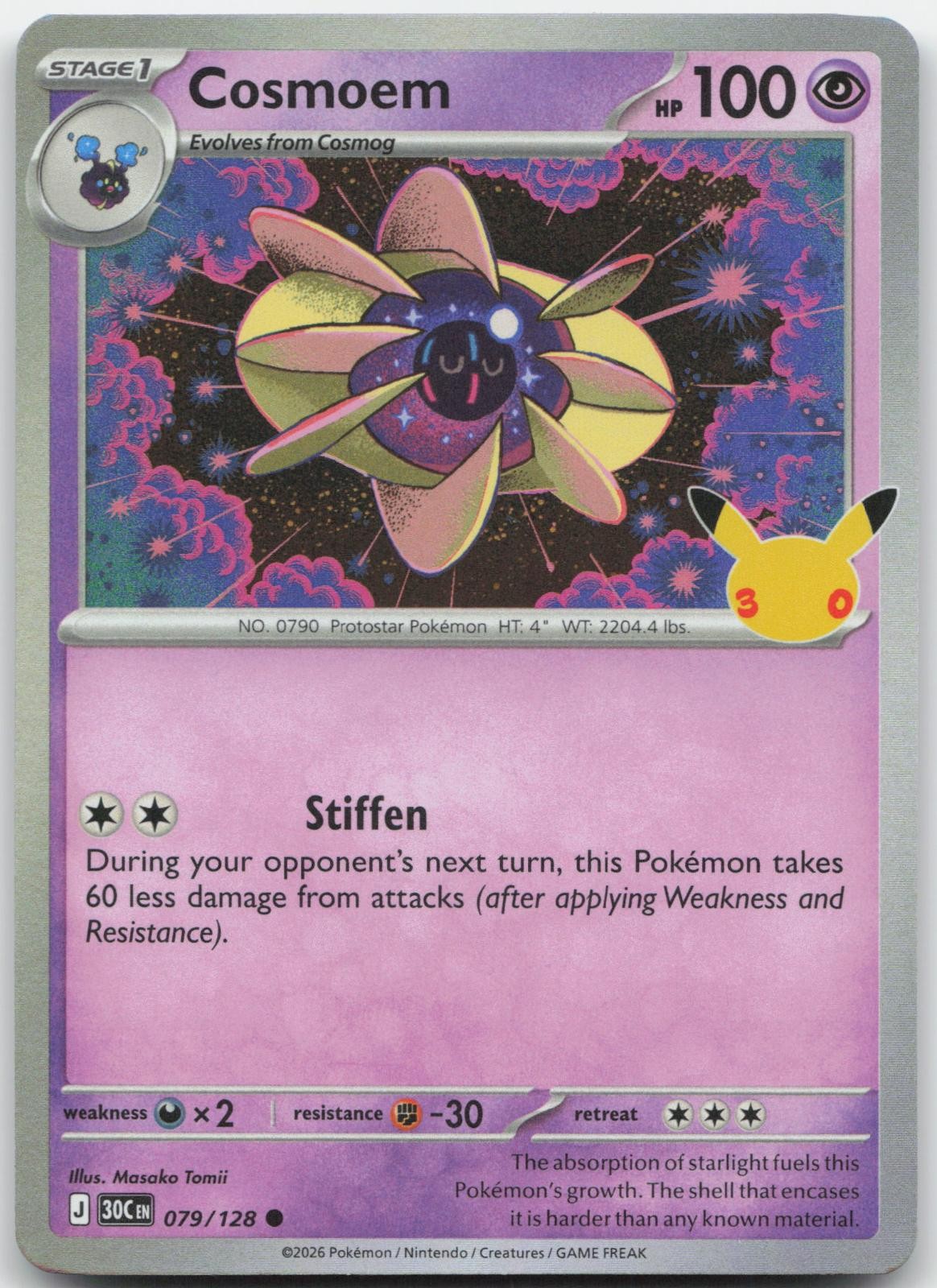 Cosmoem 079/128 ME: 30th Celebration Pokemon Holo Near Mint