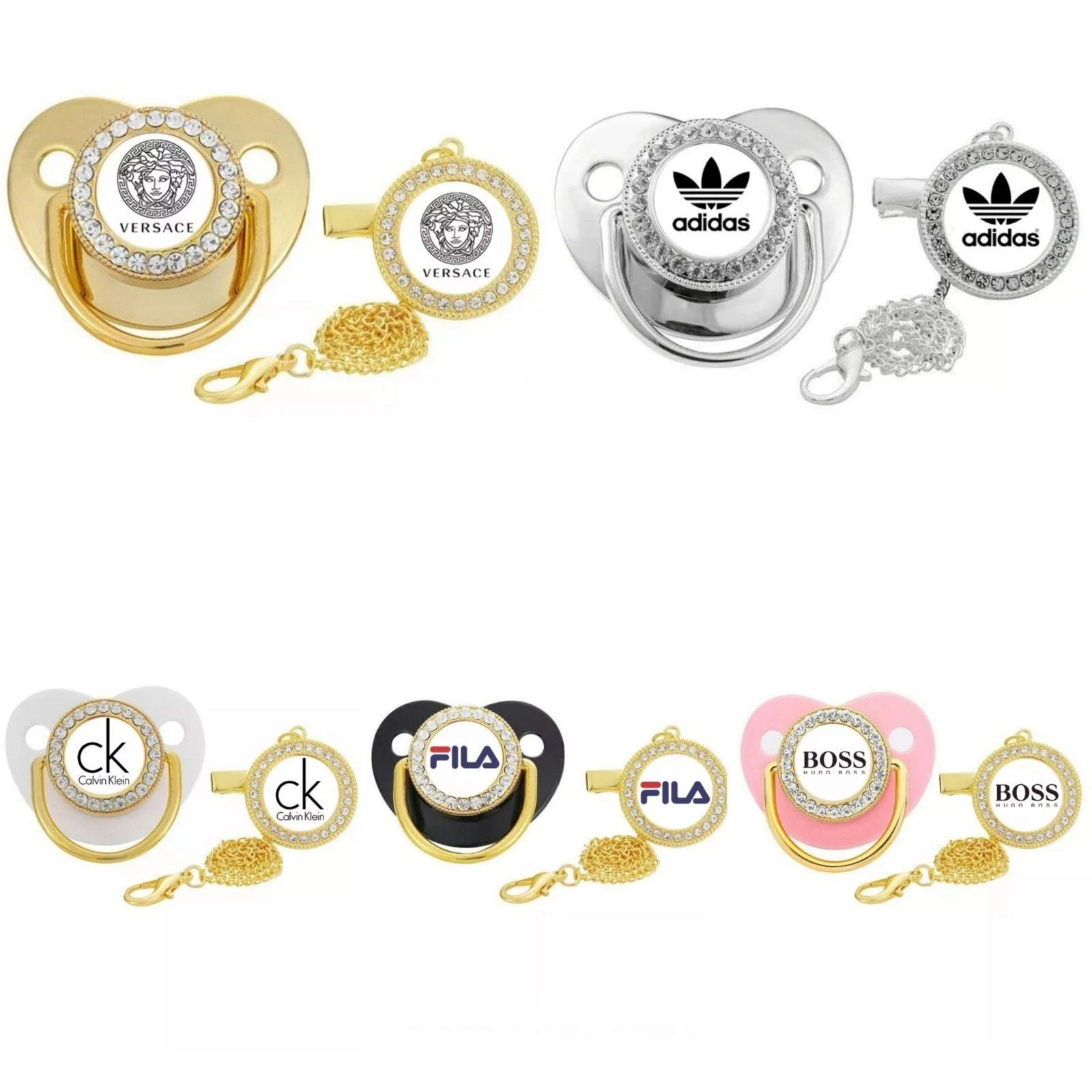 Baby Pacifier Brand Logo Dummy Soothers Chain Clip Name 0-6 Months
Opens in a new window or tab