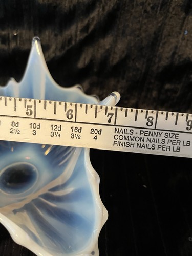 Fostoria Heirloom Aqua Blue Opalescent Center Bowl Dish Handkerchief Wave-Like - Picture 6 of 17