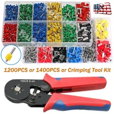 1200/1400PCS Wire Ferrule Kit Cable End Crimp Terminals Pin Insulated Connectors