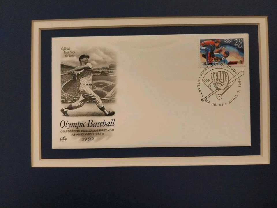 First Day of Issue USPS Post Office Envelope 1992 Olympics Baseball $.29 Stamp - Image 2 of 4