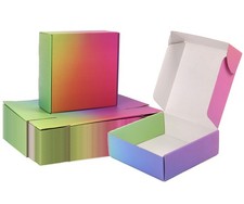 Shipping Boxes 8x8x3 30 Pack Rainbow Corrugated Cardboard Mailer