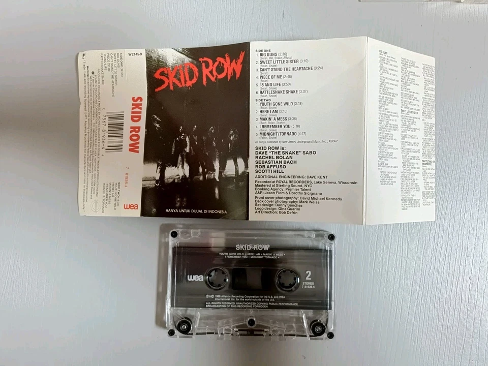 SKID ROW – Skid Row Cassette Tape Indonesian Release Hard Rock VGC FREE POST AUS - Image 3 of 3