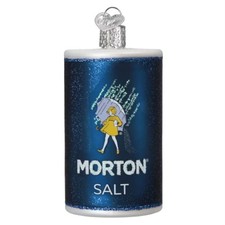 Old World Christmas Morton Salt Canister Glass Ornament for Christmas FREE BOX