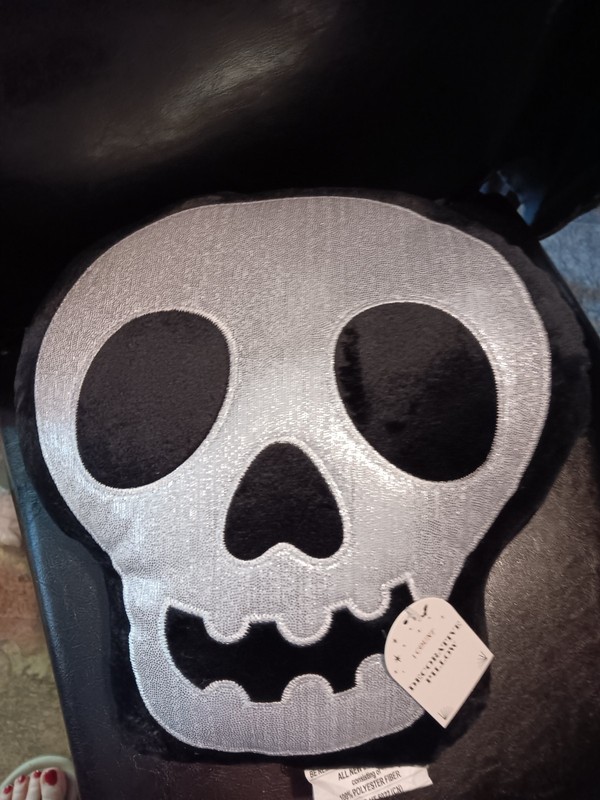 Skull and witch hat pillow set. NWT