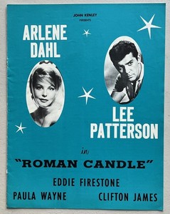 Roman Candle 19626 Kenley Players Ohio Theatre Program Arlene Dahl Lee Patterson