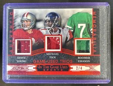 2024 Leaf In The Game Used Steve Young Michael Vick Boomer Esiason Jersey #/4