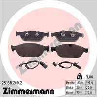 Zimmermann BremsbeläGe Foto Entspricht Lieferumfang Vorne Rechts Links FüR Audi
