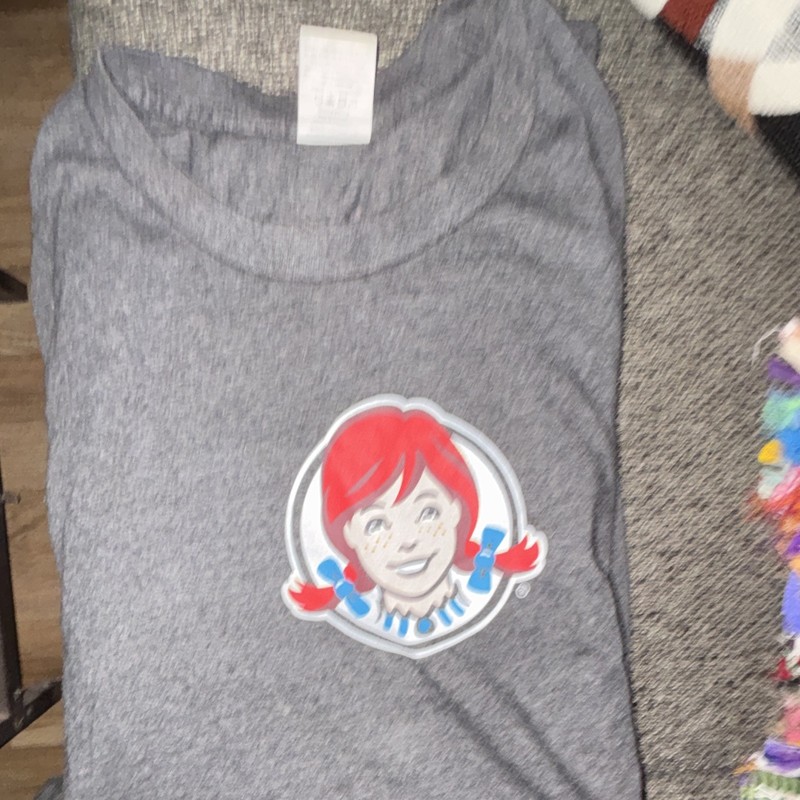 Wendy's Logo Graphic Advertising T-Shirt Gray Restaurants & Fast Food Theme SzXL
