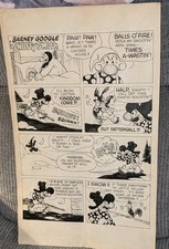 Original Vintage Barney Google and Snuffy Smith Hand Drawn Comic Art Strathmore
