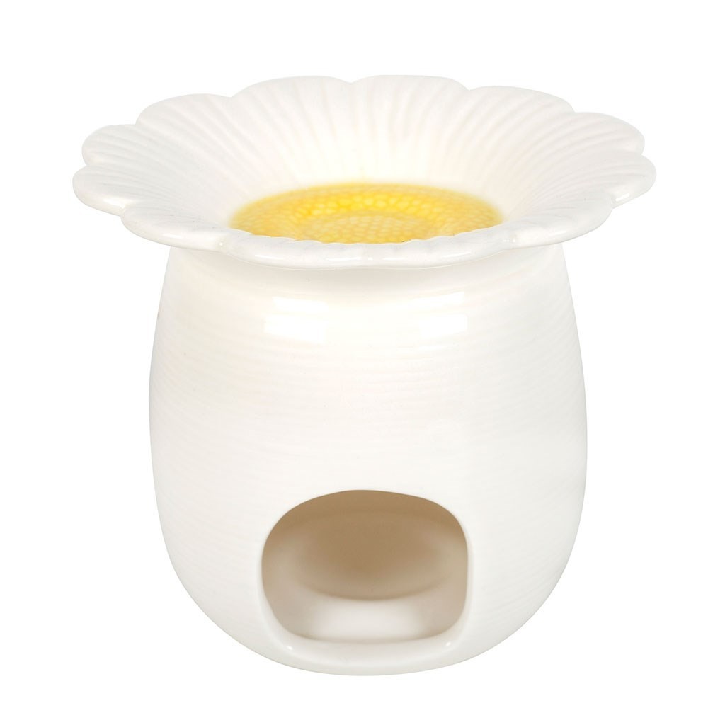 Daisy Shaped Ceramic Oil Burner Wax Melts Yankee Tart Granules Tealight
