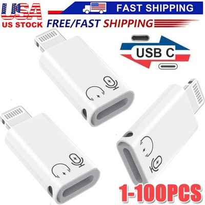 USB Type C Female to iOS Male Adapter For iPhone 14/13/12/11/XR/XS/SE 3 lot