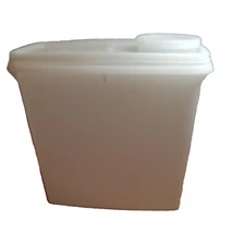 Vintage TUPPERWARE Cereal Dry Foods  Keeper Container With Lids White 9"x8"x3