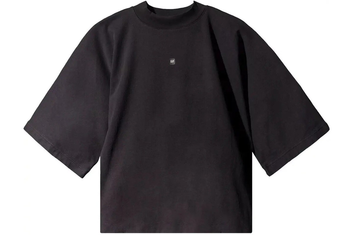 Yeezy X Gap Engineered X Balenciaga Logo Crop Tee• Mock Neck Men's