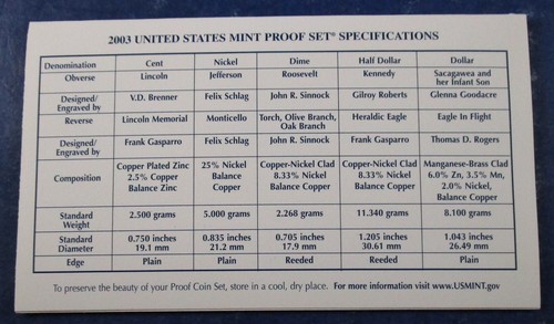 2003 Clad Proof Set w/ OGP - 10 Coins - (02) - Picture 8 of 9