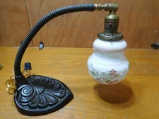 Antique ~ Heavily Embossed Flexible Gooseneck Desk Lamp ~ Rewired       #3913