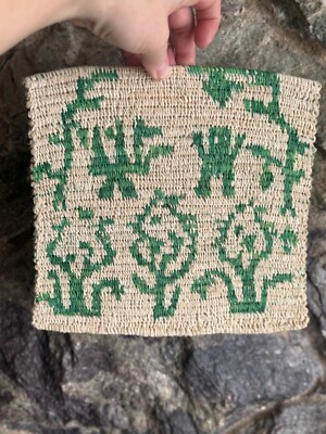Illustrative Rainforest Chambira Handwoven Wall Panel Amazonas Colombia Plants