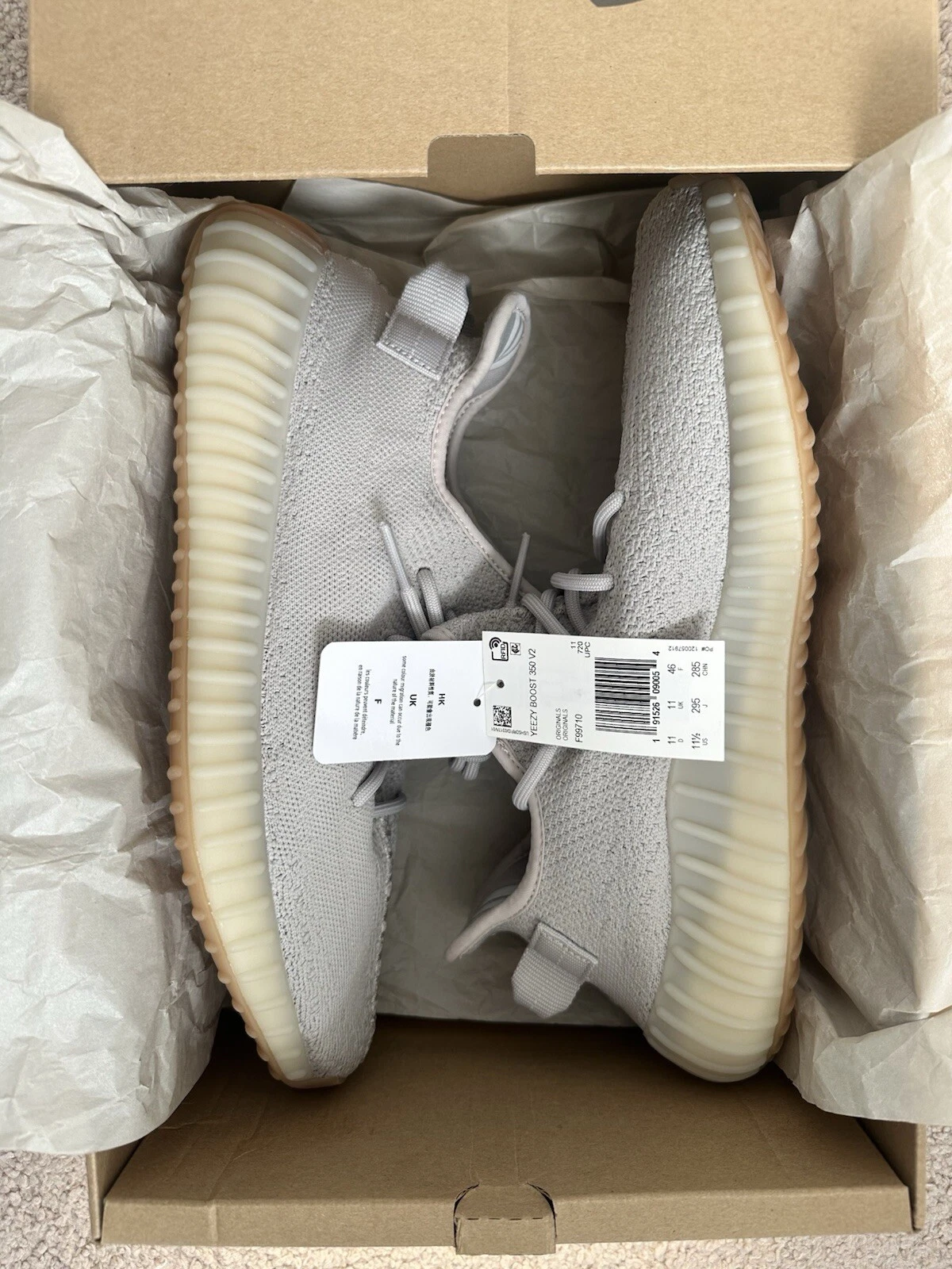 Taglia 11.5 Adidas Yeezy Boost 350 V2 Sesame DS