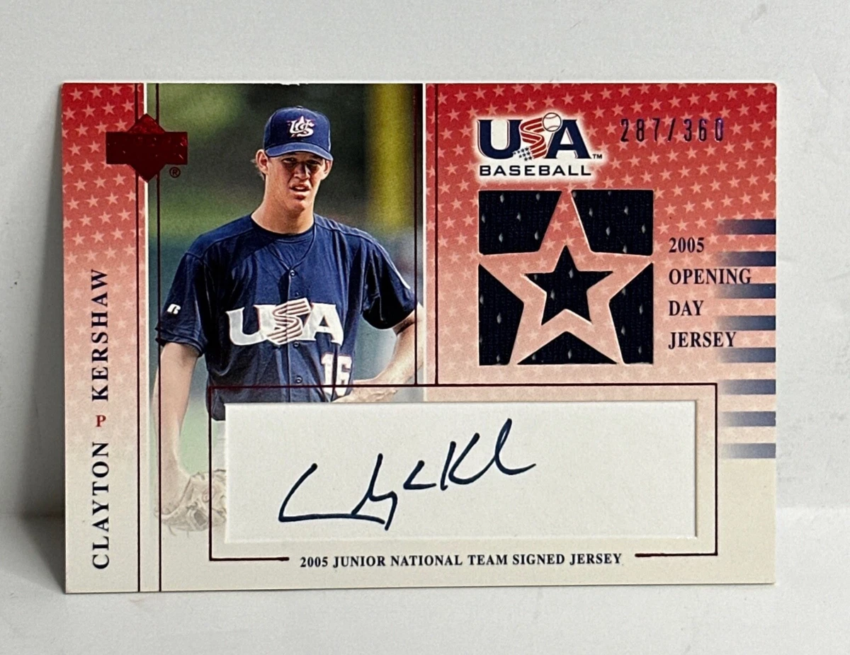 Clayton Kershaw Signed W Jersey Patch USA Baseball 287 360 CK 6U