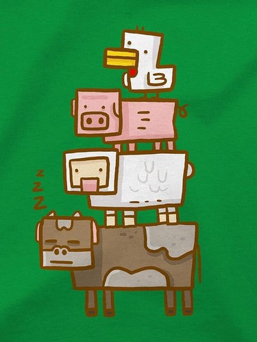 Camiseta JINX Minecraft Tótem Animal Niños Kelly Green (Vaca, Oveja, Cerdo, Pollo) - Imagen 2 de 2