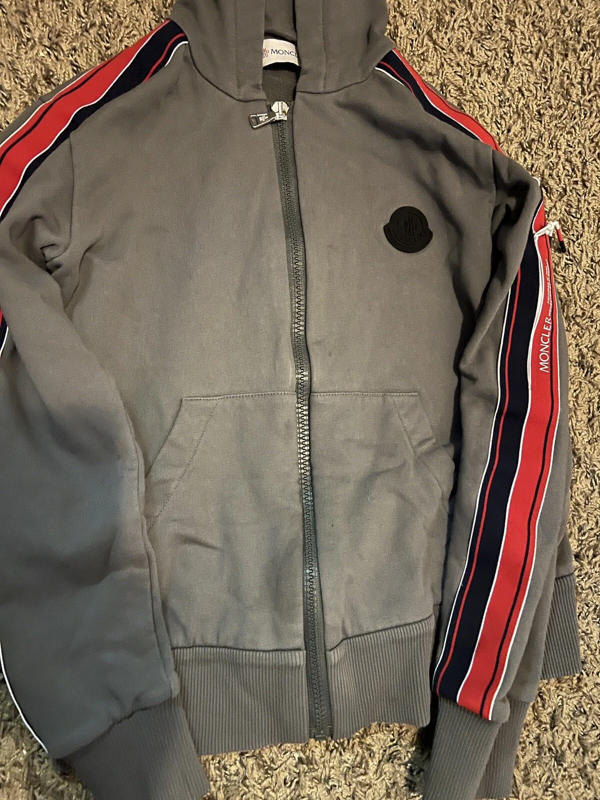 Felpa con cappuccio con cerniera Moncler bambini taglia 8 10 Y