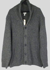 DOCKERS Men's Gray Button-down Knit Sweater Size XL
